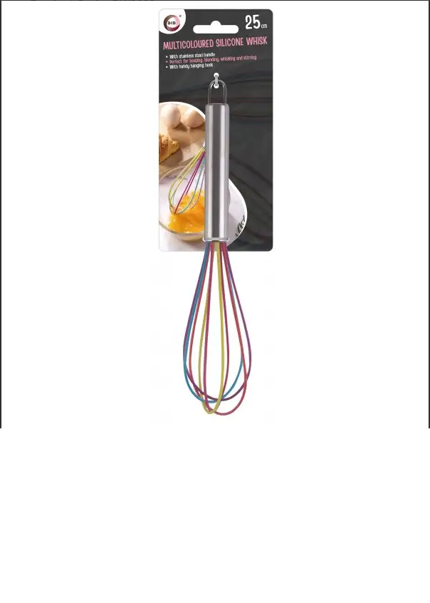25cm Multicoloured Silicone Whisk